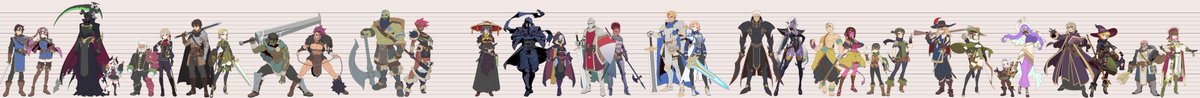 elf_date's tweet photo. 現在進行中の「剣と魔法のファンタジー」におけるクラス（職業）、NPC 、種族の一覧です。
現状で８０点になりました。

実際には一部キャラクターに差分が存在しますのでそれを含めると少なく見積もっても５倍以上になります。

更にまだ未着手のものも大量にあります。 https://t.co/b2V9FGwSNq