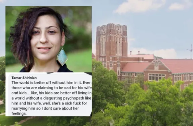 CollegeFix's tweet photo. The University of Tennessee System Board of Trustees has approved a tentative settlement to pay a professor fired for her Charlie Kirk comments $1.9 million to settle her wrongful termination and First Amendment lawsuit.

“The world is better off without him in it,” the professor had stated in part, adding “his kids are better off living in a world without a disgusting psychopath like him and his wife, well, she’s a sick f*** for marrying him so I dont [sic] care about her feelings.”

She apologized after the post, saying it was “insensitive” and “uncharacteristic of me as a person.”

The board chair said that any “continuing litigation would require significant time and attention, and financial resources, and those resources are better directed toward advancing the institution’s mission, vision and values."
