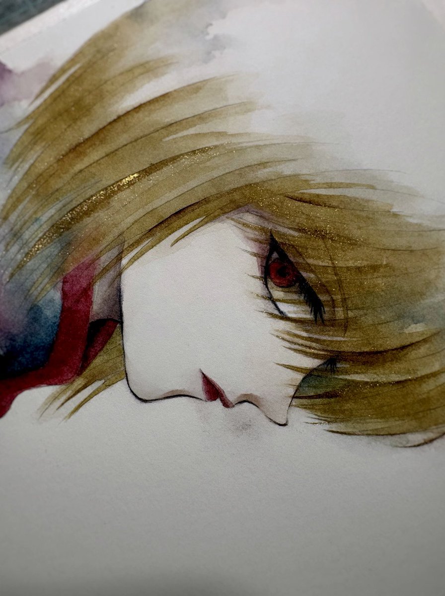 _98moe_'s tweet photo. 3枚目のクラピカ(作業机で撮ったやつ)が一番クラピカっぽくて好きだけど、暗いので、、なんとも、、😂
#ハンターハンター #クラピカ #透明水彩 https://t.co/WeRBcZ7cTg