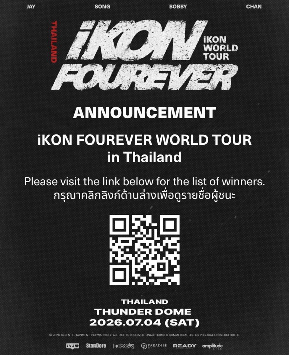 chanwoo_th's tweet photo. ประกาศรายชื่อผู้โชคดีได้รับสิทธิ์benefitแล้วค่ะ🥳

ลิ้งค์ https://t.co/3TpPr4R9Gp

ตรวจสอบสิทธิ์ในลิ้งค์ได้เลยนะคะะ ขอแสดงความยินดีกับทุกคนที่ได้สิทธิ์ด้วยนะคะ🥰
#iKON_FOUREVER_TOUR_BKK https://t.co/l7HnzrnCR1