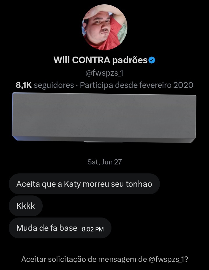 itxdan13's tweet photo. Fui ver as solicitações de dm e me deparo com isso https://t.co/drJuvHgYhh