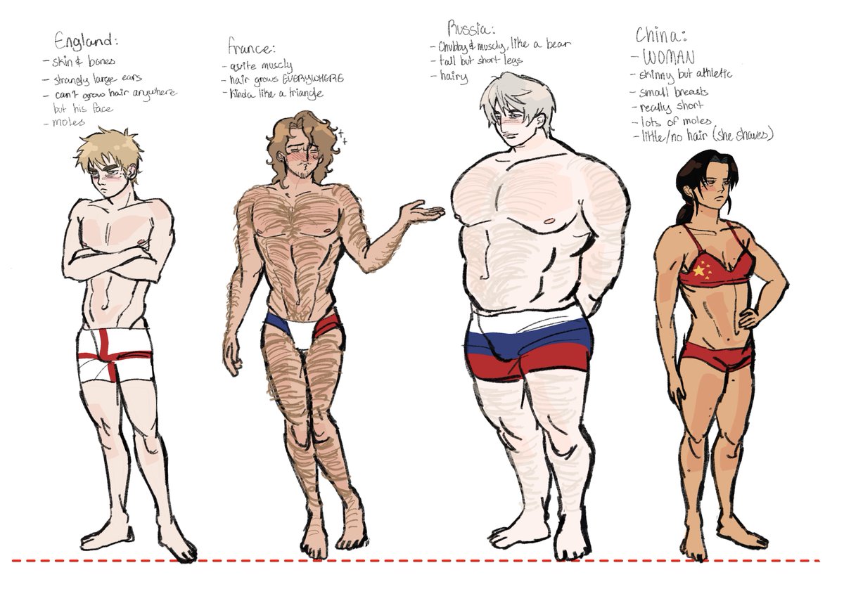 gay3uropeans's tweet photo. Hetalia body headcanons for fun idk #hetalia #aph https://t.co/speCFkYXJm