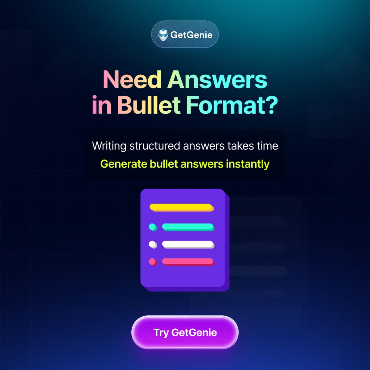 getgenieai's tweet photo. Generate bullet-point responses instantly! ✨

✔ Turn complex ideas into clear lists
✔ Speed up content creation
✔ Improve readability in seconds
✔ Perfect for blogs, FAQs &amp; SEO content

Try GetGenie 👉 https://t.co/L6XktkdiQt 

#WordPress #AI #ContentCreation #SEO https://t.co/P5qcQ0Lq20