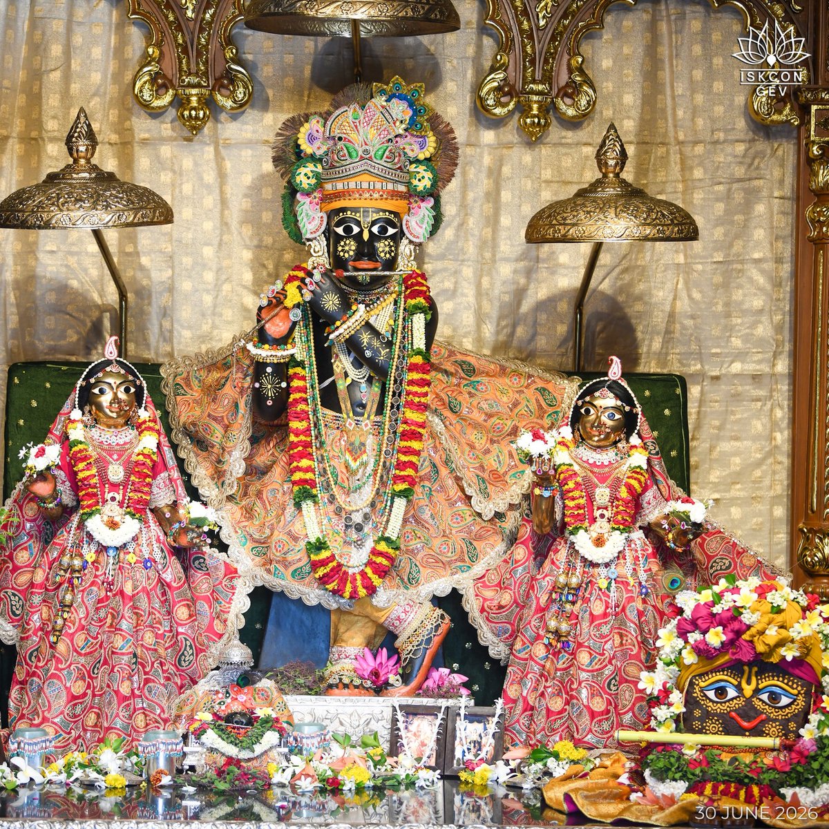 IskconGev's tweet photo. 🌟Today’s Blissful Sringaar Arati Darshan🌟
🌸 Sri Sri Radha Vrindaban Behari &amp; Gauranga Mahaprabhu 🌸
🌺Sri Sri Radha Madanmohan &amp; Giriraj Ji🌺
#DailyDarshan #RadhaVrindabanBehari #GovardhanEcoVillage #Prabhupada #ISKCON
*YOUTUBE*
https://t.co/ic7CbSLrdA https://t.co/R5Ct5C9IZj