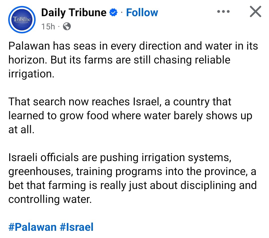 MangingisdaSays's tweet photo. Why does Israel keep meddling with the Philippines?

First, the rude tourists in Siargao.
Next, the Pax Silica, an AI Hub project with the US, in Central Luzon.
And now THIS!!!

Palawan is nature's last frontier in the country. Its forests are being endangered by mining! https://t.co/rC60IRUAt1