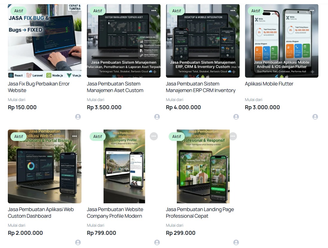 AnggaNur_a's tweet photo. Buat yang lagi nyari developer buat bikin website atau aplikasi, gw share dulu apa aja yang bisa gw kerjain ya (thread)

1. Website company profile &amp; landing page — biasanya kelar dalam hitungan hari, bukan minggu. Desain clean, loading cepat, responsif di HP juga https://t.co/sX1cDciXHZ