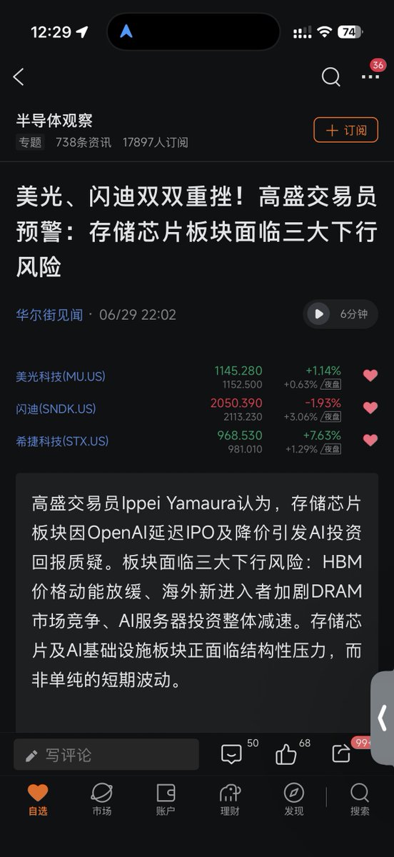 zzjcoo's tweet photo. 昨晚高盛唱空存储，今天就看多，FUD，机构变脸比你想象的还快。 https://t.co/AV6229W0n0