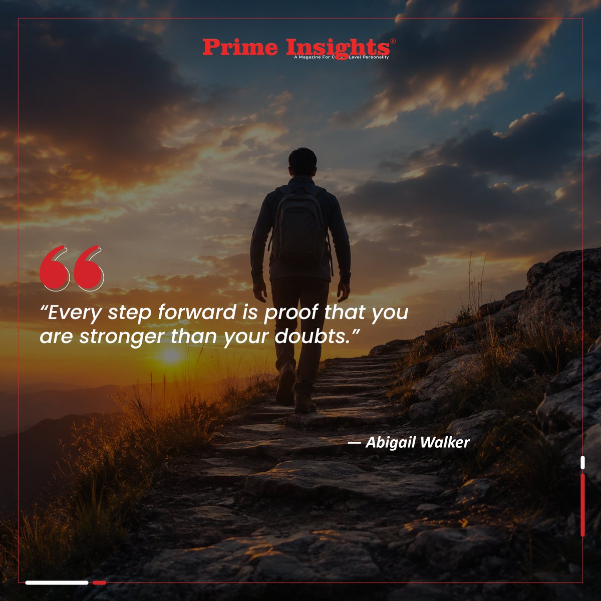 Prime_Insights1's tweet photo. “Every step forward is proof that you are stronger than your doubts.”
— Abigail Walker

https://t.co/GdSgVKIszI

#success #quoteoftheday #quoteoftheweek #successquotes #successgoals #quotesforsuccess #inspirationalquotes #motivationalquotes https://t.co/PkORwzhr0O
