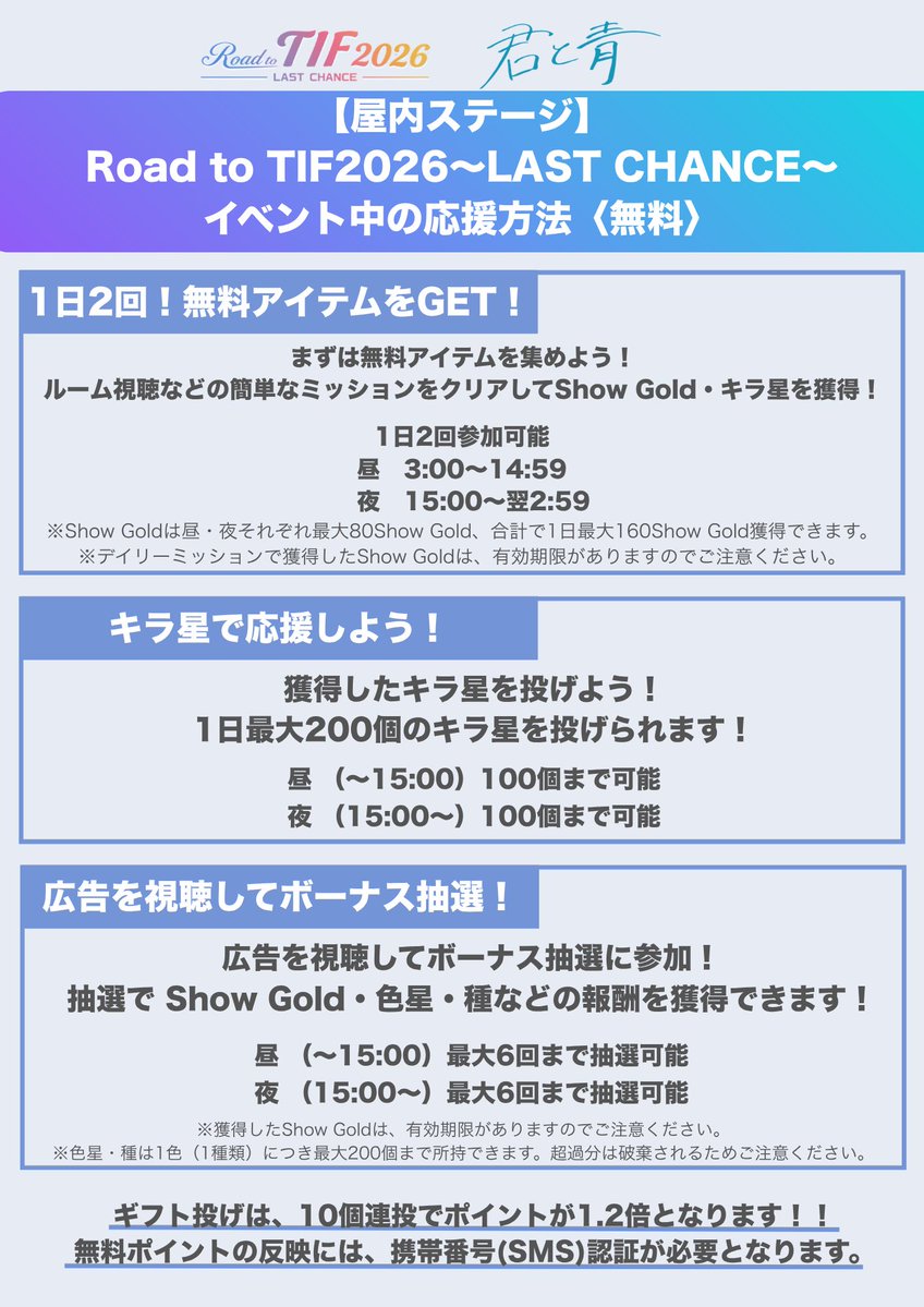 Road to TIF2026〜LAST CHANCE〜』【屋内ステージ】2日目最初の配信を