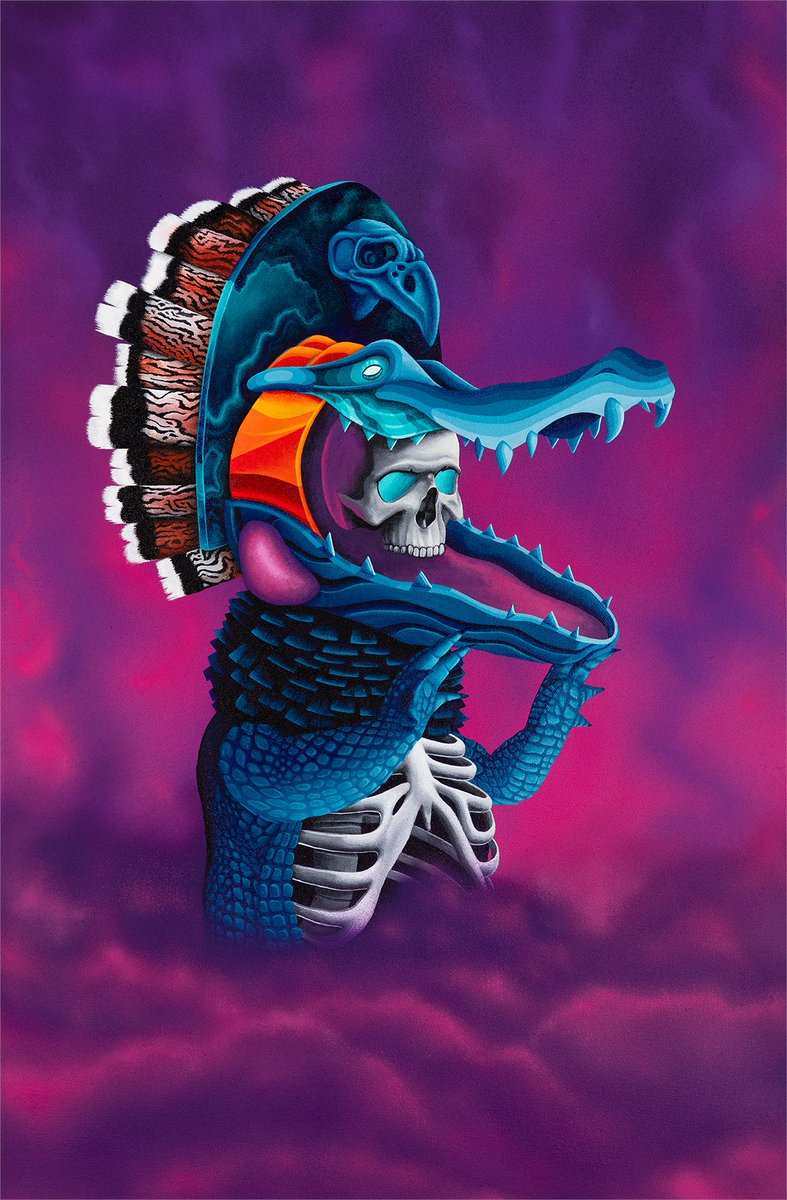 holaNFT's tweet photo. El arte también puede preservar la memoria de una cultura.  

Este es parte del universo de @mocre_dis, uno de los artistas que formará parte de Art & Craft Day el próximo 7 de julio en Ciudad de México.  

Mocre utiliza pintura, ilustración digital, realidad extendida y criptoarte para construir un puente entre nuestras raíces prehispánicas y las tecnologías del presente.  Te esperamos para vivir un día de exhibiciones, workshops, arte, cine, networking y charlas sobre el futuro de la creatividad.  

Art & Craft Day. Registro gratuito: https://t.co/nDjtiPLPUK