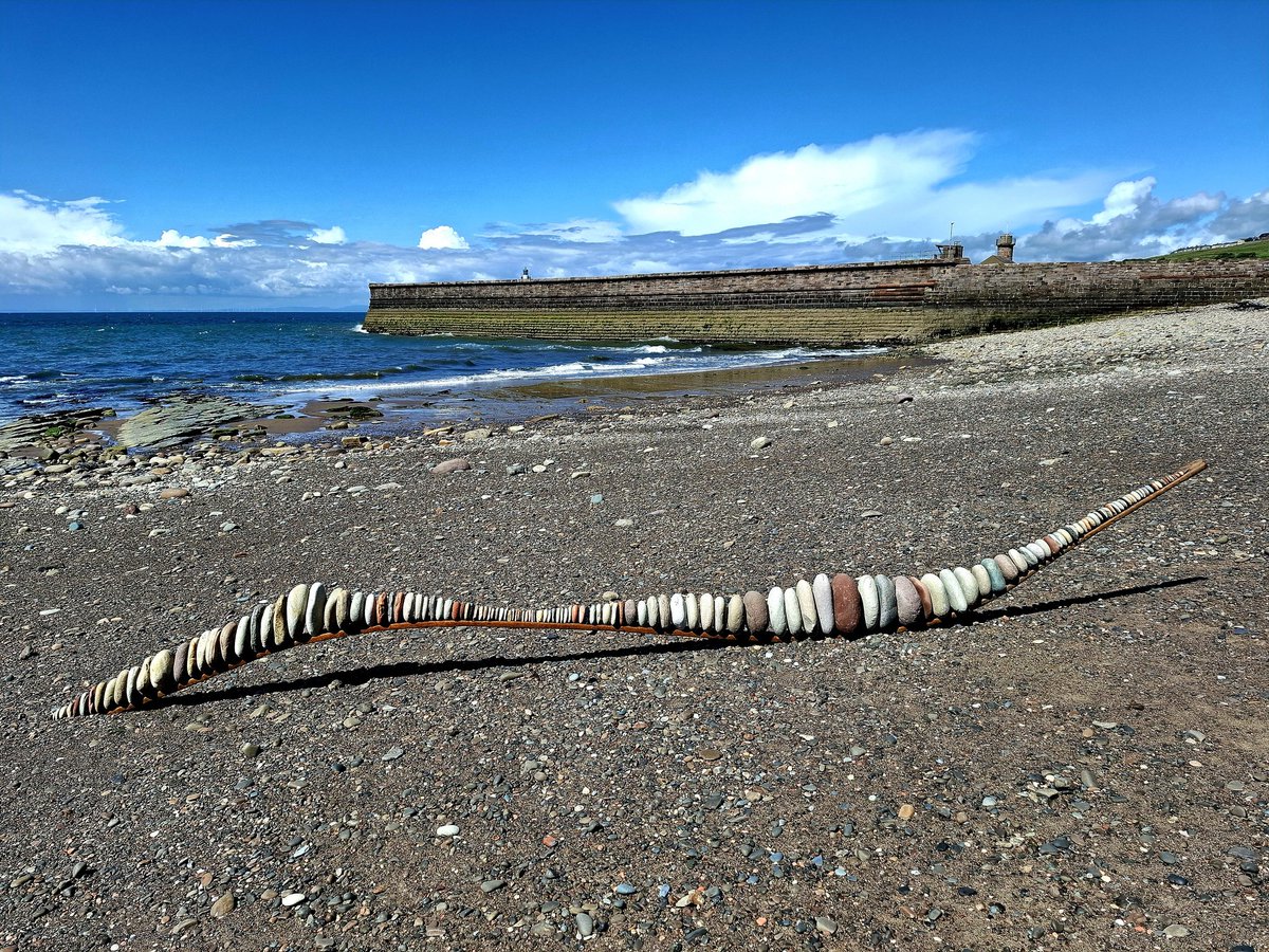 TimPughArtist's tweet photo. Stack Structure. Railway line and beach boulders. South Beach,Cumberland. #mixedmedia #industrial #temporary #intervention #tideline #balance #boulders #coalmine #balance https://t.co/xmxm1QlAgb