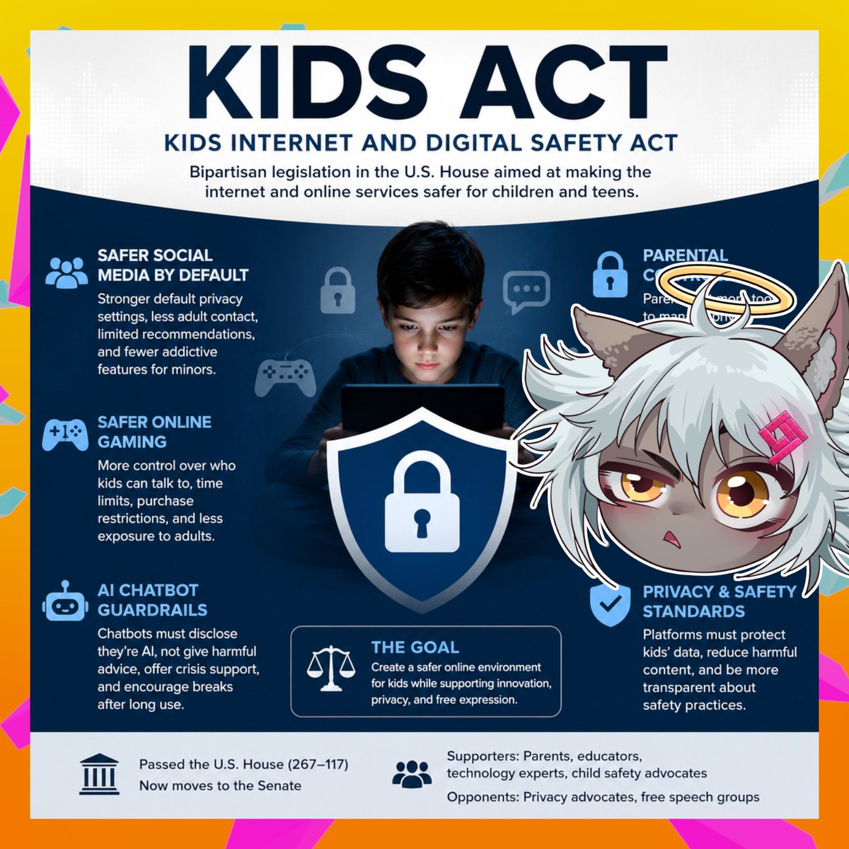 PSCandyBottom's tweet photo. US passed "KIDS Act" in the house but it seems like all it does is make more steps for the parents to allow their kid to be online. If they want to protect kids so much why not pass a law that makes child hunger or child homelessness illegal? "KIDS Act" is just low hanging fruit. https://t.co/i7AWitcft5