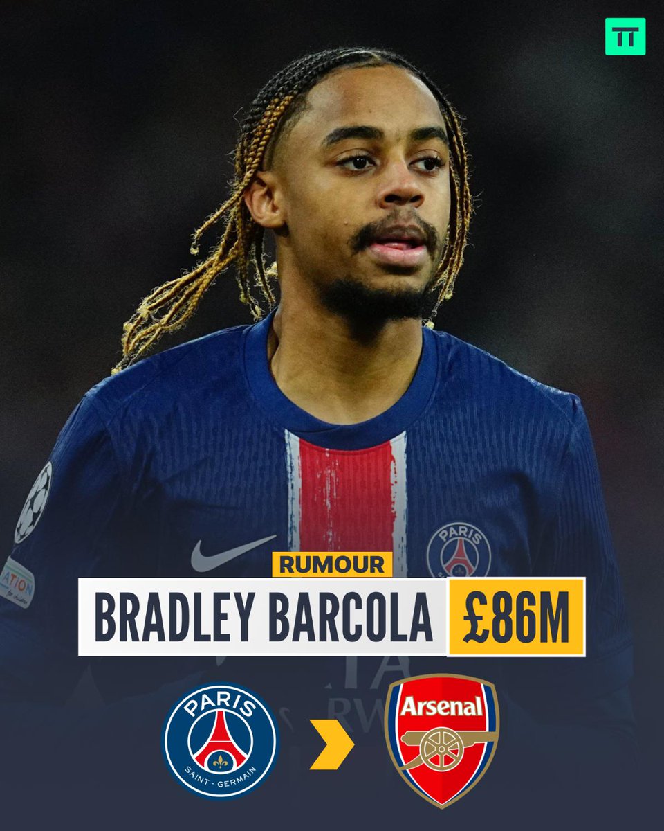 TEAMtalk's tweet photo. According to Foot Mercato, Bradley Barcola is available for transfer due to PSG's pursuit of Yan Diomande 

Arsenal are leading the race to sign the star 🔥 https://t.co/1yF1pksqZo