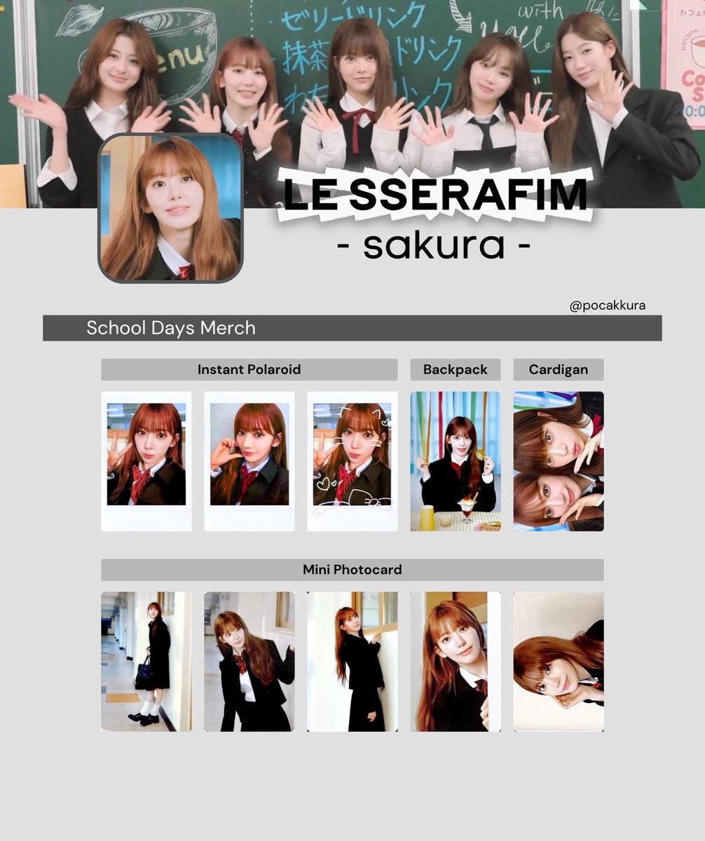 LE SSERAFIM School Days インスタントフォト　さくら pn 🪽 on X: 