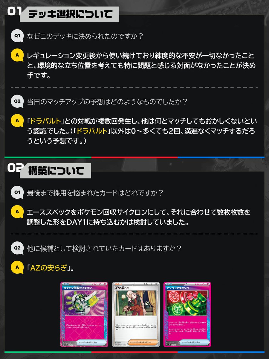 kadoraba's tweet photo. 🏆JCS入賞者インタビュー🏆

🎖️PJCS2026 TOP4
シバセキ ユウキ選手（@basekipcg ）

勝利へのプロセス

💬デッキ選択
💬構築のこだわり
💬大型大会での心掛け

答えていただきました😊

勝者の思考を知って
強くなろう🔥

▼インタビュー全文は #カドラバ で👍
https://t.co/HrrP4hWmBc

#ポケカ https://t.co/JizF5cvWQp