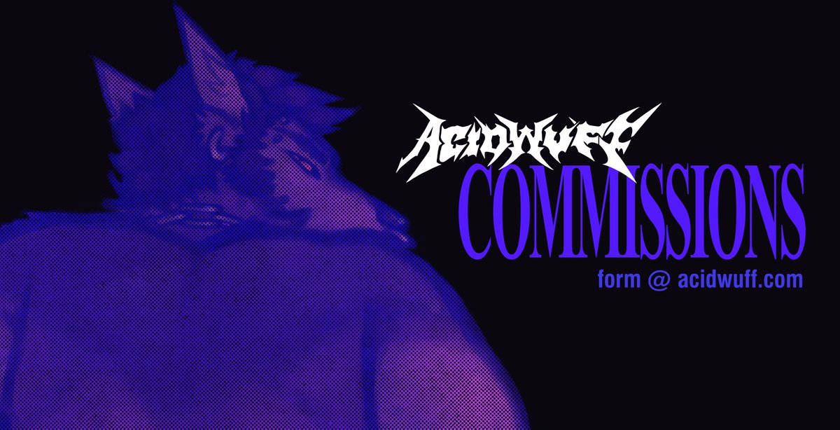 ACIDWUFF's tweet photo. ⚠️ COMMISSIONS OPEN

opening 3 slots, form opened for 48 hrs

tos prices and form 🔻 https://t.co/pLx1GM3ieX