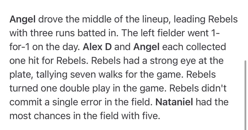 angelbaseball27's tweet photo. 5-2 win over Eastwood going 1-1 with a sac fly, 2 run home run https://t.co/YvhqCysr8S