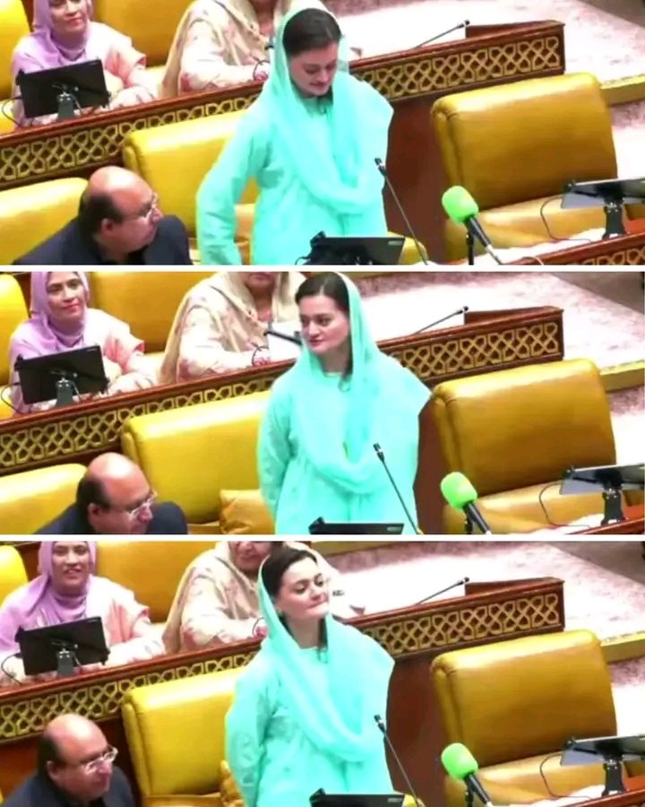 IG_Zahra's tweet photo. سپیکر صاحب اس نے سوال کیا کہ جہاز کیوں خریدا تو جواب ہے.... خریدا ہے بھئی خریدا ہے..... اور پھر یہ تیسری تصویر والا مغرور مکھڑا دکھایا، یہ اسمبلی میں اللّٰه کے 99 ناموں کے نیچے کھڑی اس فارم 47 کی نشست پر بیٹھی چوری کے ووٹ سے منتخب مشیر کا 25 کروڑ عوام کو جواب ہے، گویا 12 ارب کا جہاز اس قوم کی ہڈیوں سے  پیسہ نکال کر خریدا ہے تو خریدا ہے پٹ لو جو پٹنا ہے والا attitude ہے، تو یاد رہے مریم اورنگزیب، یہاں جنرل رانی کا بھی اب صر�� کتابوں میں ہی قصہ ہے یہاں یحییٰ خان کو بھی آج کوئی نہیں جانتا یہاں ایوب خان مشرف راحیل کیانی باجوہ بھی دھندلا چکے اور رہنا نام اس موجودہ طاقتور کا بھی نہیں پھر کیا کرو گے؟ کوئی اور جرنیل پٹاؤ گے؟ جرنیلوں کے سر پر پھر حکومت لو گے؟ تو ذرا جواب دو جس دن کوئی مشرف سلیوٹ مار کر ملک بدر کرے گا جس دن کوئی باجوہ حکومت گرا کر جیل میں ڈالے گا اس دن کس کے پاس جاؤ گے؟اس قوم کے پاس؟ کس منہ سے؟ اس غرور بھرے منہ سے کہ ہاں خریدا ہے جہاز کر لو جو کرنا ہے؟