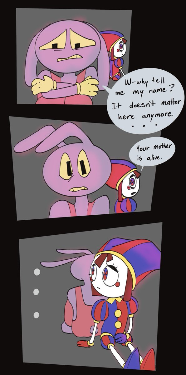 Misuny6's tweet photo. Pomni Visits Jax Pt. 2

Fan Comic
#TADC #tadcep9ㅤ #Jax #Pomni https://t.co/ugaB6DylgN