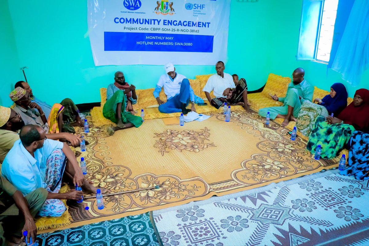 swango_1993's tweet photo. Community Engagement & Capacity Strengthening – May 2026

In May 2026, the Somali Women Association continued its community engagement and sensitization activities across 10 villages in Bosaso District, Bari Region: Af-Urur, Galgalato, Jiingada, Kalabayr, Yalho, Dalweyn, Ciiradhame, Geesaqabad, Kobdhexaad, and Jeedaal.

The sessions focused on strengthening the capacity of Village Relief Committees and enhancing community understanding of the effective implementation of Conditional Cash Transfer (CCT) programs and livestock fodder support interventions. Through interactive discussions and practical guidance, participants reinforced key principles of transparency, accountability, community participation, and effective project implementation.

The active engagement and commitment demonstrated by community members, local leaders, and Village Relief Committees continue to strengthen local ownership and promote sustainable, community-led humanitarian action.

We extend our sincere appreciation to all participants and stakeholders for their valuable contributions and continued collaboration.

Together, we are building stronger, more resilient communities and improving the effectiveness of humanitarian assistance.

#CommunityEngagement #CapacityBuilding #Resilience #HumanitarianAction #FoodSecurity #Bosaso #BariRegion