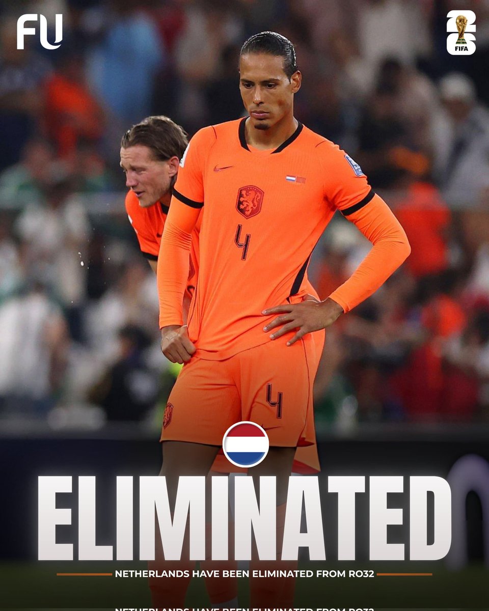 FootballUp89715's tweet photo. ✅🇳🇱 RESMI: Belanda TERSINGKIR dari babak 32 besar Piala Dunia ❌😔

Mimpi Oranje harus terhenti lebih cepat, Belanda gagal lanjut setelah tumbang di fase gugur, dan resmi harus pulang dari Piala Dunia tahun ini. ✈️🏟️ https://t.co/FTL2Flgufa