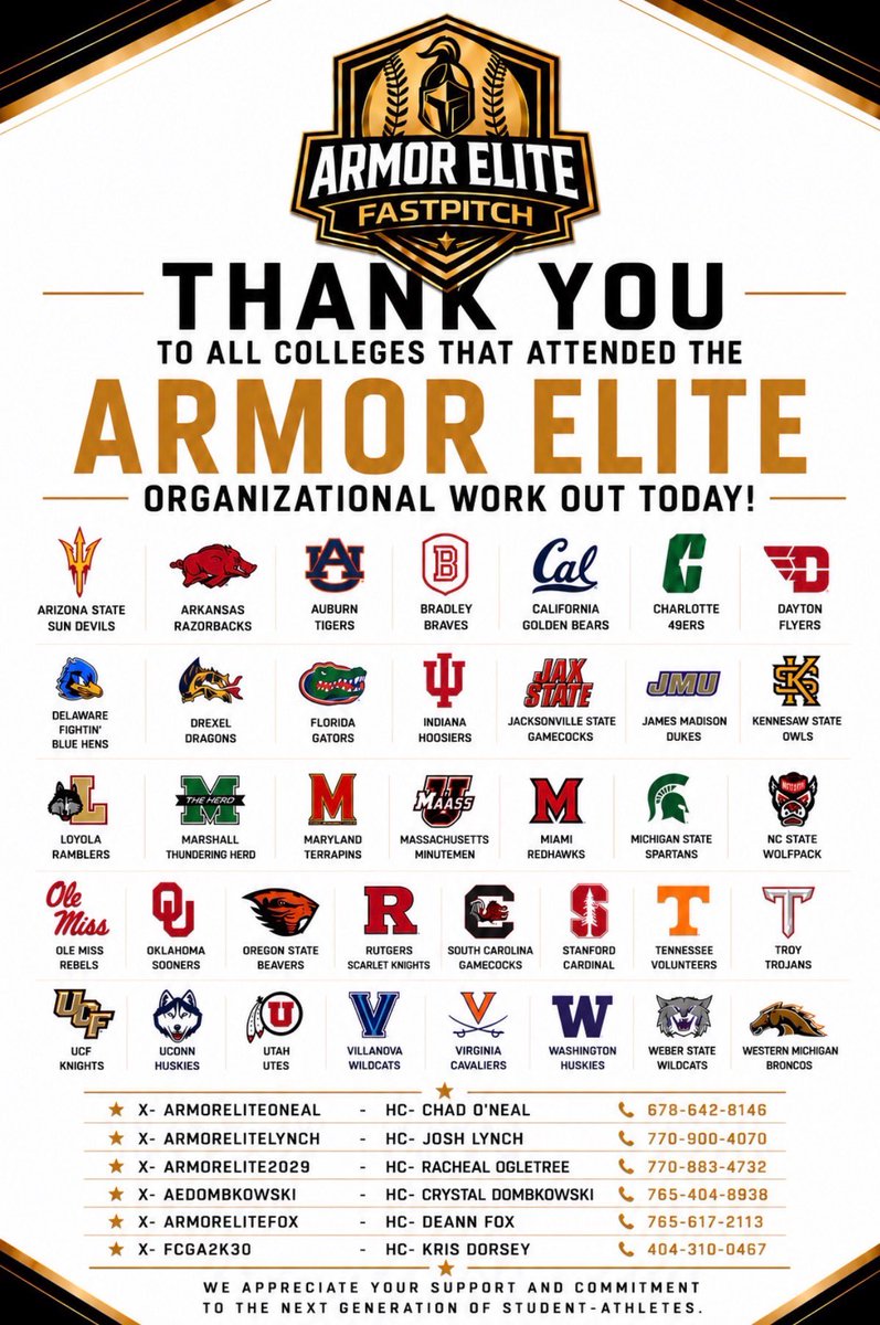 SavannaSowell's tweet photo. Thank you to all the college coaches that came out to @ArmorEliteFP organizational workout !! @ArmorEliteLynch  #armorup 
@TCSFastpitch @triplecrownspts
@PrepSoftball @LineDsoftball
@SoftbalAmerica https://t.co/hMrf6PRHt9