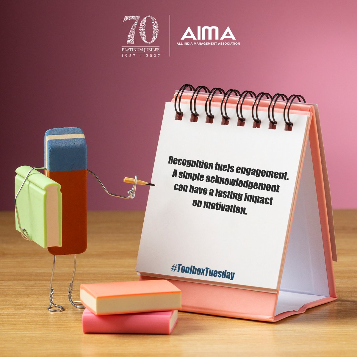 aimaindia's tweet photo. A simple acknowledgement can go a long way in boosting motivation, building trust, and reinforcing positive behaviours. When people feel valued for their contributions, they are more engaged, confident, and committed to delivering their best.
#ToolboxTuesday https://t.co/TdwwsWdxVh