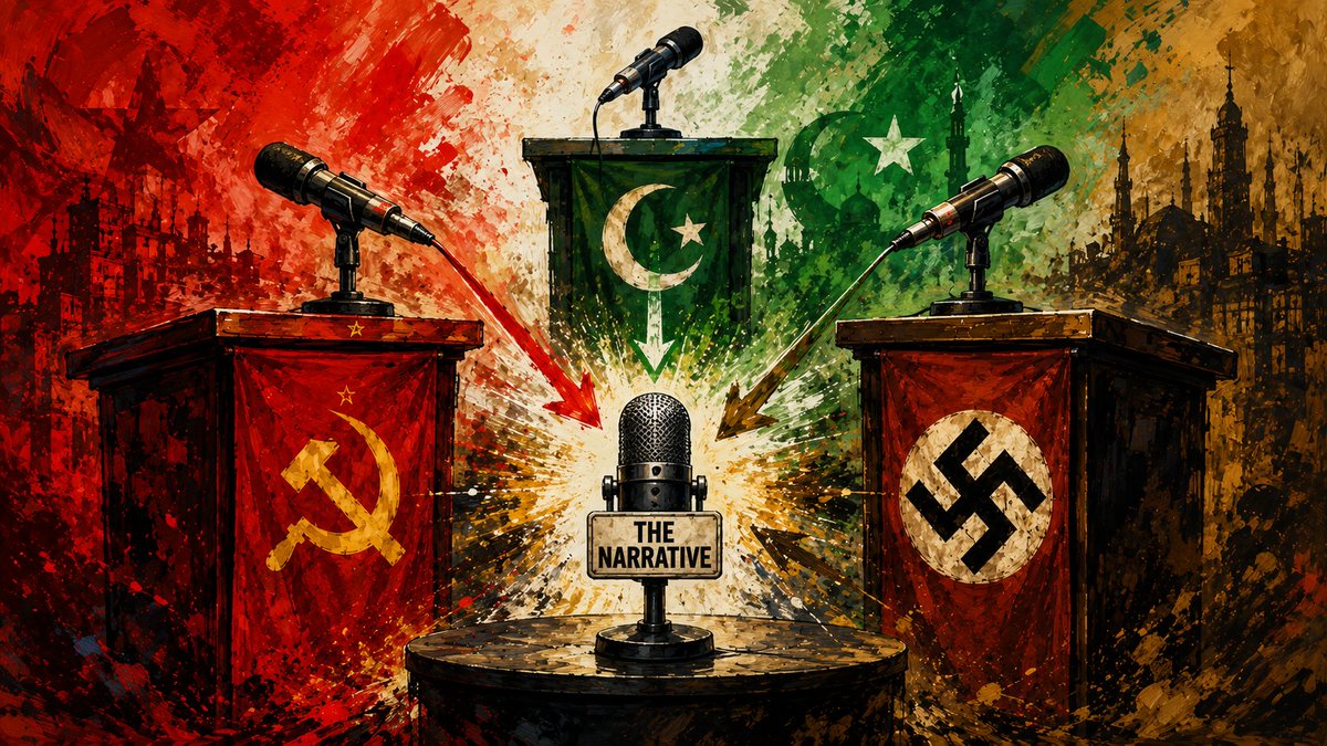 TrustedVector's tweet photo. Something is wrong, and most people can feel it before they can name it.
Tomorrow we name it.
For years, analysts have talked about two separate problems. The Red-Green alliance: the radical left and Islamist movements cooperating on Israel and anti-Western activism. And horseshoe theory: the far left and far right arriving at the same conclusions while claiming to hate each other.
Both are real. Neither is the whole picture.
The pattern is older, broader, and more dangerous than either term can hold. It is not a horseshoe. It is a triangle. Three ideological traditions with incompatible futures, converging again and again on the same narratives, the same enemy, and the same body count.
A Marxist organizer from Brooklyn, a Tehran-aligned cleric, and a twenty-one-year-old American groyper with a podcast agree on nothing that matters. Yet cover the chyrons and you often cannot tell which one is speaking.

We spent months building the evidence file. We traced the script from a Czarist forgery in 1903 to a manifesto recovered in Montreal last week. We followed the money from Qatar's $8.8 billion university pipeline to a FARA filing that puts a dollar figure on the bridge between Doha and the largest conservative media operation in America. We documented a neo-Nazi publisher selling Hitler's speeches at a Christian conference and traced the supply chain from that table to an audience of millions. We catalogued a left-aligned civil rights organization secretly paying $270,000 to the man who helped plan Charlottesville, at the organization's direction, through shell accounts with names like "Fox Photography" and "Rare Books Warehouse."

Six parts. Forty-one sections. 197 footnotes. Named names, documented junctions, and the receipts for every claim. No hidden hand required. No conspiracy theory offered. Just convergence, which is harder to fight and worse.

Part 1 drops tomorrow.

The Triangle: How Three Movements That Despise Each Other Learned to Tell the Same Lie.

Subscribe at https://t.co/1H9sYXisuk so you do not miss it.
@TrustedVector