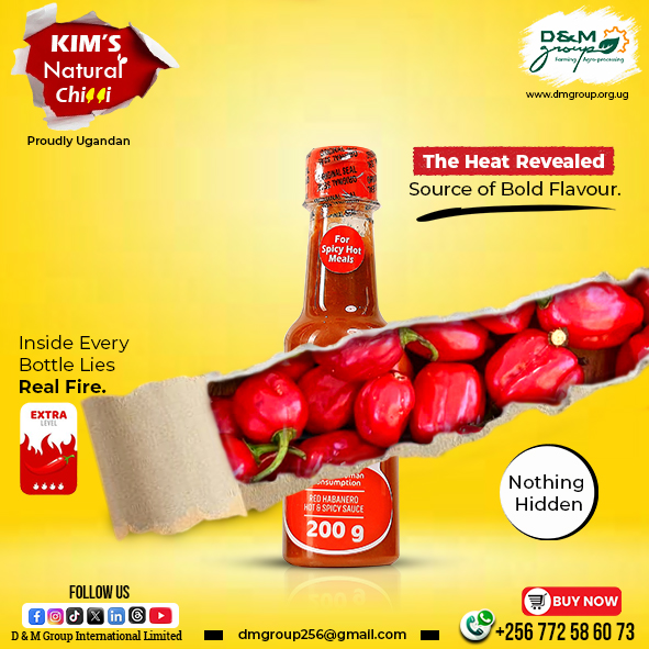 dmgroupltd's tweet photo. 𝐓𝐡𝐞 𝐇𝐞𝐚𝐭 𝐑𝐞𝐯𝐞𝐚𝐥𝐞𝐝.🌶️
✳️Nature's Finest Peppers. Bottled for Your Table.
👉Experience the Authentic Taste of Real Habanero Chilli Sauce.
🇺🇬 Uganda's Best Chilli Sauce
#chillisauce #chillilovers #habaneropeppers
https://t.co/jVUCXdAY0j https://t.co/rsjMD4pmxO
