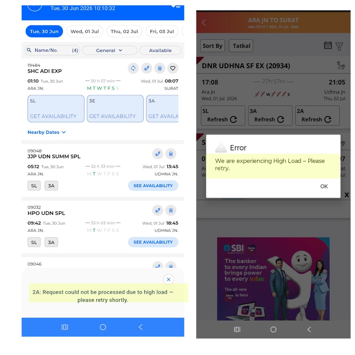 rvs_014's tweet photo. हर Tatkal बुकिंग में वही कहानी—"High Load, Please Retry"। अगर IRCTC का सर्वर लाखों यात्रियों का लोड नहीं संभाल सकता, तो आम यात्री टिकट कैसे बुक करें? जब तक ऐप चलता है, तब तक टिकट खत्म हो चुकी होती हैं।
कृपया इस समस्या का स्थायी समाधान करें।
@RailMinIndia @IRCTCofficial
#IRCTC https://t.co/AkNzCc4J7U