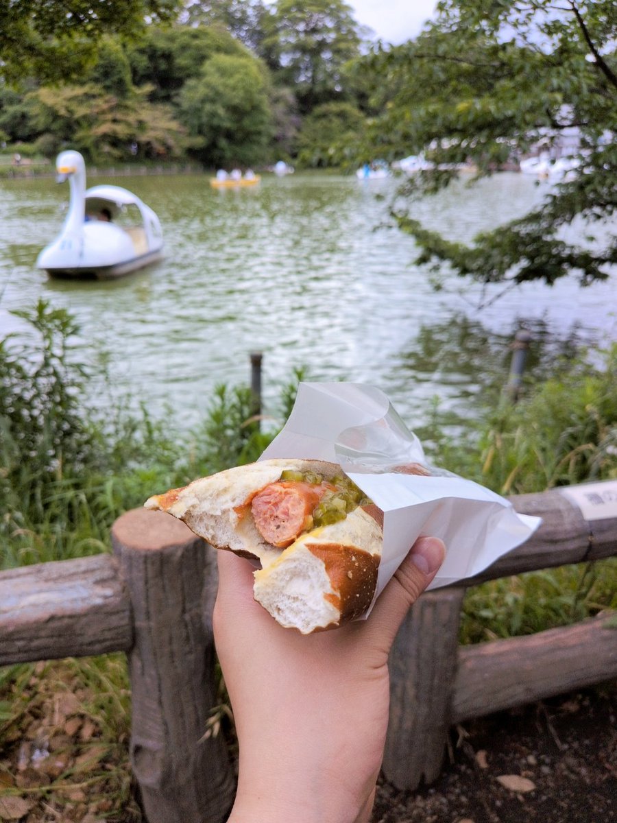 mickeygasuki's tweet photo. オープンキャンパス後、娘と
#井の頭公園 へ ホットドッグ🌭
美味しかった♡ https://t.co/TPVWjwQstf