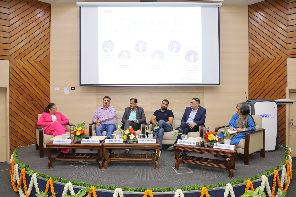 MDIGurgaon's tweet photo. Zero-Based Strategy was the focus at Sankalan’26, MDI Gurgaon. From inaugural addresses to a panel with IBM, Tata Steel, ORIX &amp; more, we discussed doing value-driven strategy when resources shrink.
#Sankalan26 #MDIGurgaon #PGDMBM #AI
#Sankalan26 https://t.co/uSwL3yHSdK
