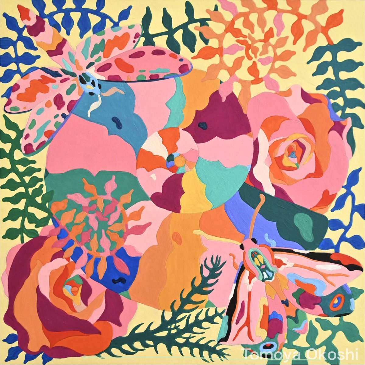 RyuRyu3722's tweet photo. Rose and Ammonite / 「薔薇とアンモナイト」
#illustration #illust #イラスト #アクリル画 https://t.co/msoeQObxpi