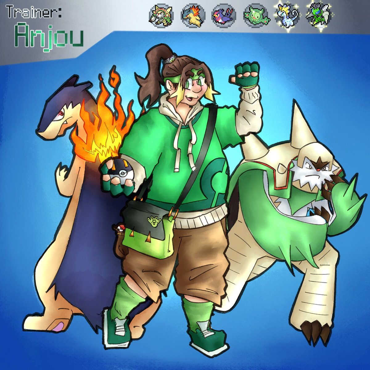 tetrapear's tweet photo. #Pokemon Trainer sona… ref for #artfight ! Welcome Anjou :3 https://t.co/mcSojLrMM0