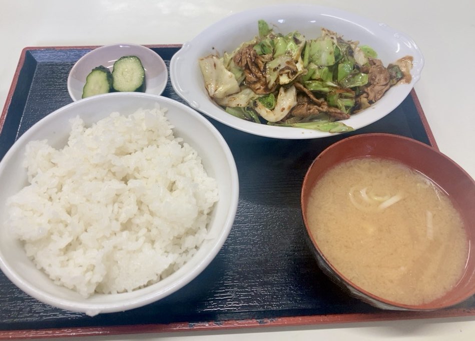 abek00's tweet photo. 野菜の味噌炒め定食 https://t.co/GbII83GMbd
