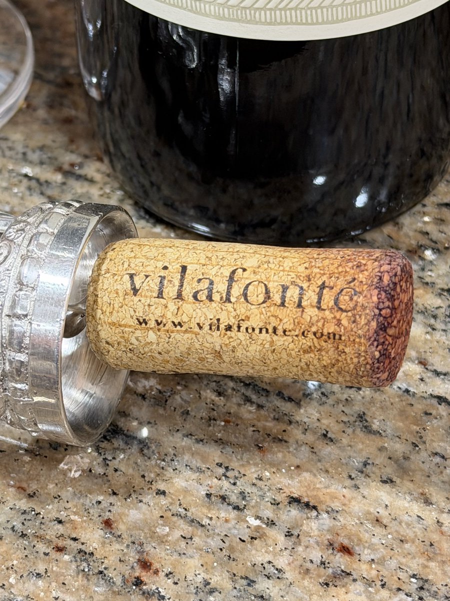 JeremyAstfalck's tweet photo. Winter in Franschhoek and I had the most spectacular red wine  last night. It was the 2022 Vilafonte- Seriously Old Dirt @mikeratcliffe unleashed with this beautiful American Gorham corkscrew dating from the early part of the 20th century. https://t.co/WfVsdOCamK