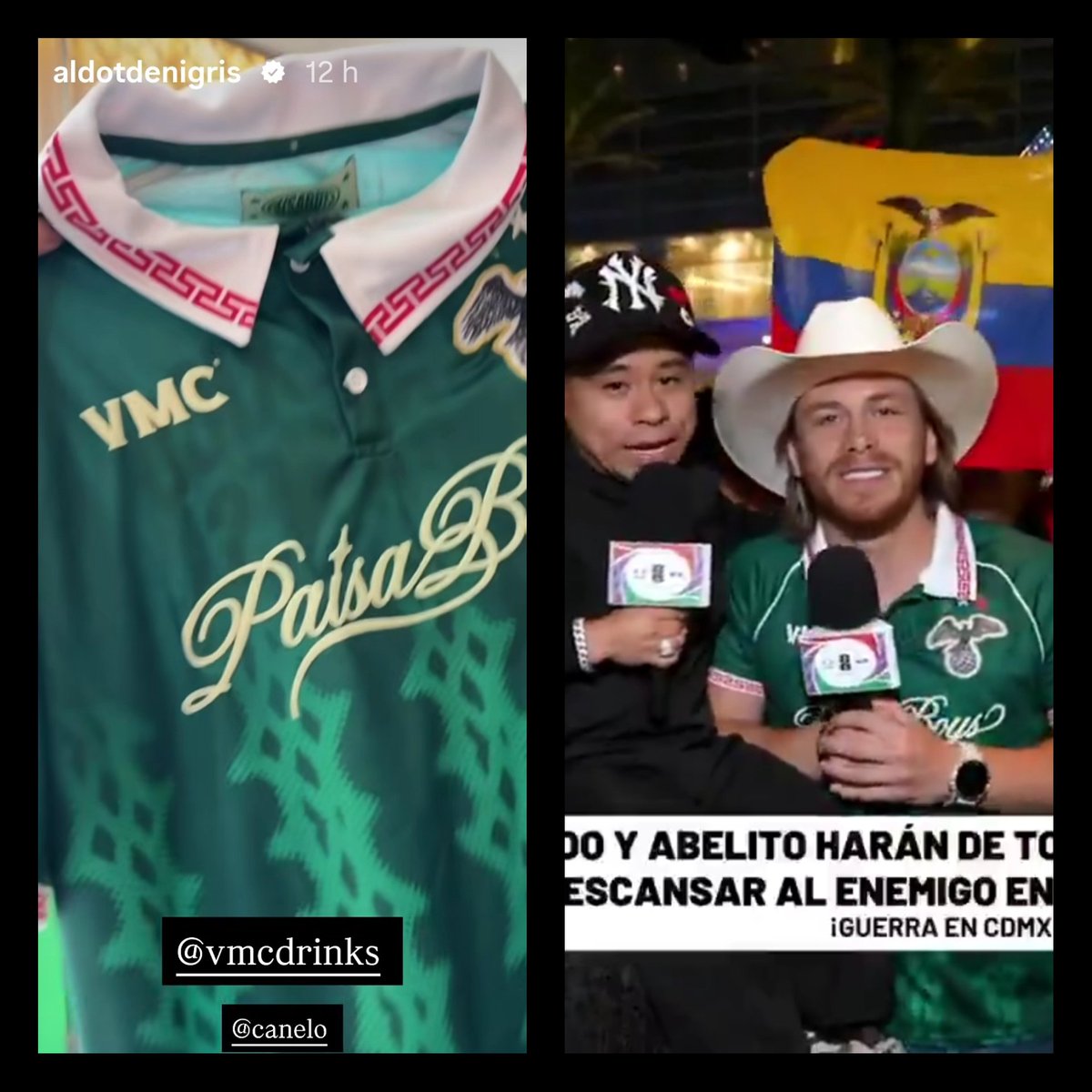 MAEU11m's tweet photo. Aldo ya estrenó la playera que le mandó el canelo https://t.co/o5w46eMkpr