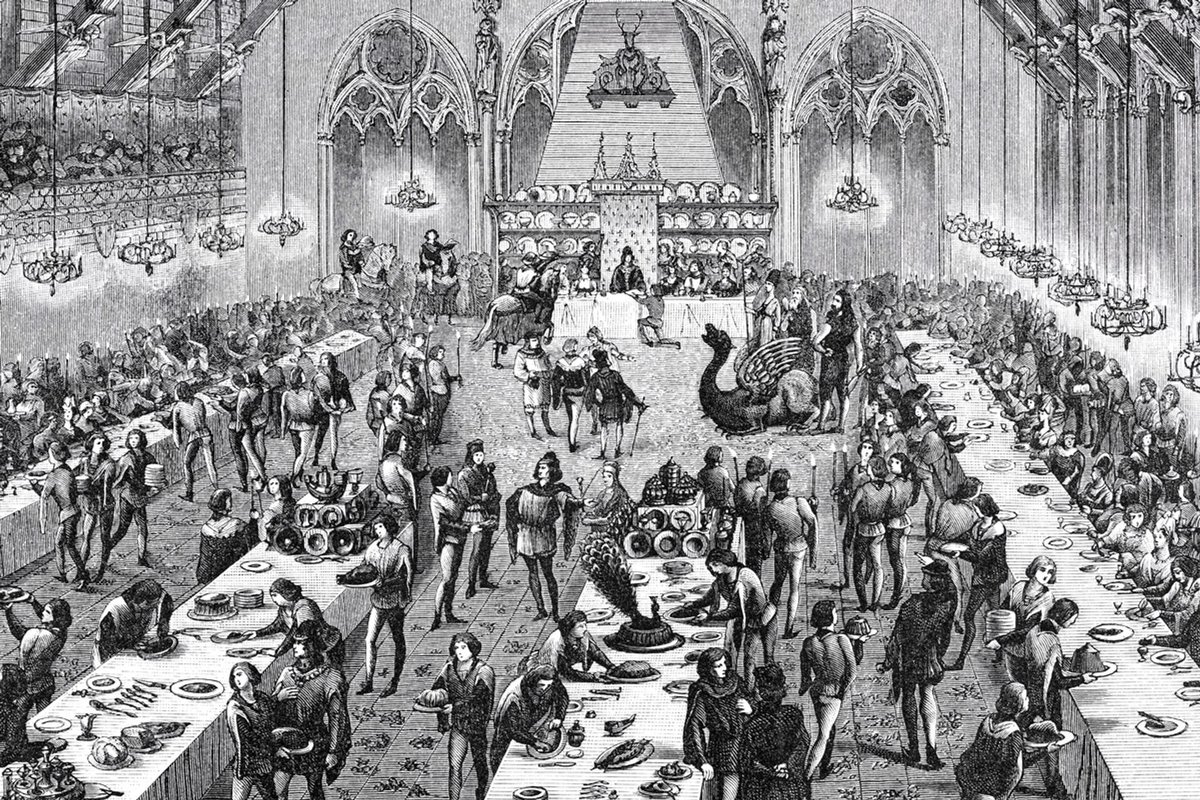 witzshared's tweet photo. Turkey legs weren’t a thing yet — What #People Really Ate at Medieval #Feasts https://t.co/HI6jXNaotd https://t.co/YBu6u5AuSd