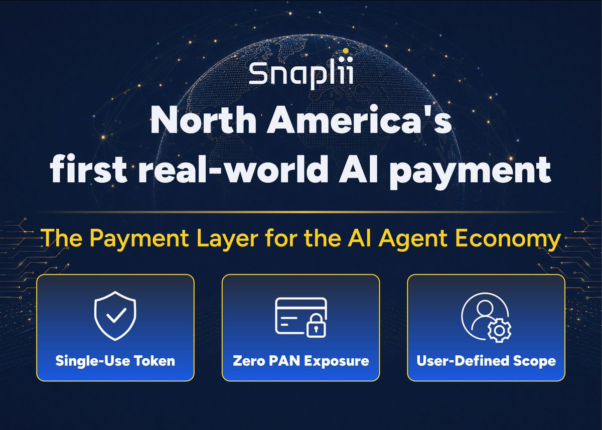 mauldrop's tweet photo. AI agents buying stuff without humans clicking "pay".

Snaplii A2M makes that real.

500+ brands, no checkout page, no card credentials.

Agent-to-merchant payments are the future.

@Snaplii #A2M

https://t.co/rJYWOVPIHn https://t.co/z6kERn7GrR
