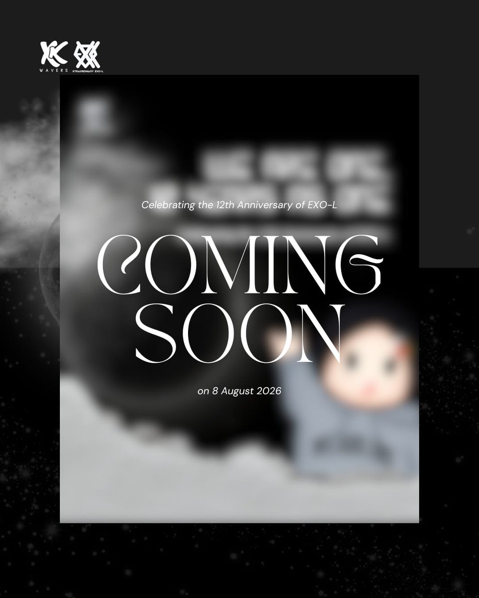 xtra_exol's tweet photo. Psst... ada kejutan buat kalian 👀

Dalam rangka 12th Anniversary EXO-L, kita lagi nyiapin sesuatu yang spesial nih😍

 🗓️ 08.08.2026

Jangan sampai kelewatan, karena ini bakal seru! 🚀

#ComingSoon #XTRAEXOL #EXOL #EXO #12thAnniversary https://t.co/cI73Sjfh9v