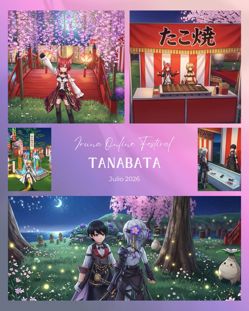 Lin_Tenshouin's tweet photo. 🎋 𝐅𝐄𝐒𝐓𝐈𝐕𝐀𝐋 𝐓���𝐍𝐀𝐁𝐀𝐓𝐀 2026 🎋
Qifrey &amp; Olruggio presentan:
1. Lotería
2. Puente de Orihime: Fila de Pjs por equipos
3. Concurso cosplay
4. Gran Prix De Altair
5. Mail de Deseos
6. Entrevista en vivo con betatesters
#irunaonline #bemmoshow #asobimoinc #bemmo https://t.co/9dGOZKzTEW