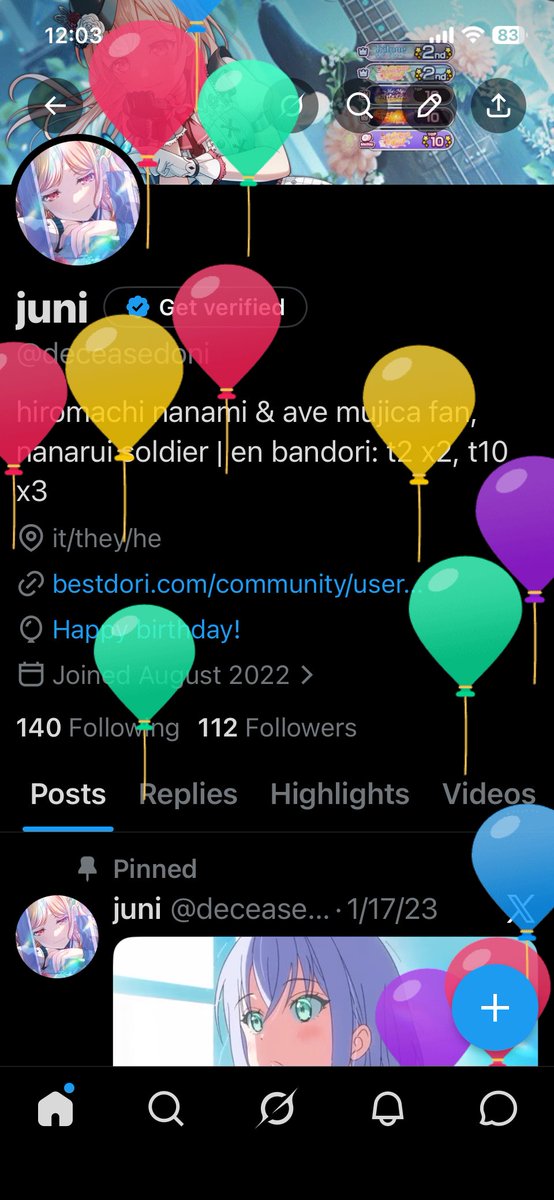 deceasedoni's tweet photo. its my birthday! 🎉 
i didn’t believe i’d make it this far in my life, but here i am! it always feels a little weird when my birthday comes around because of it, but i’m able to feel happy about my birthday again. i’m gonna start uni next year &amp; i wouldn’t have been able to feel- https://t.co/VQfEq2MxYT