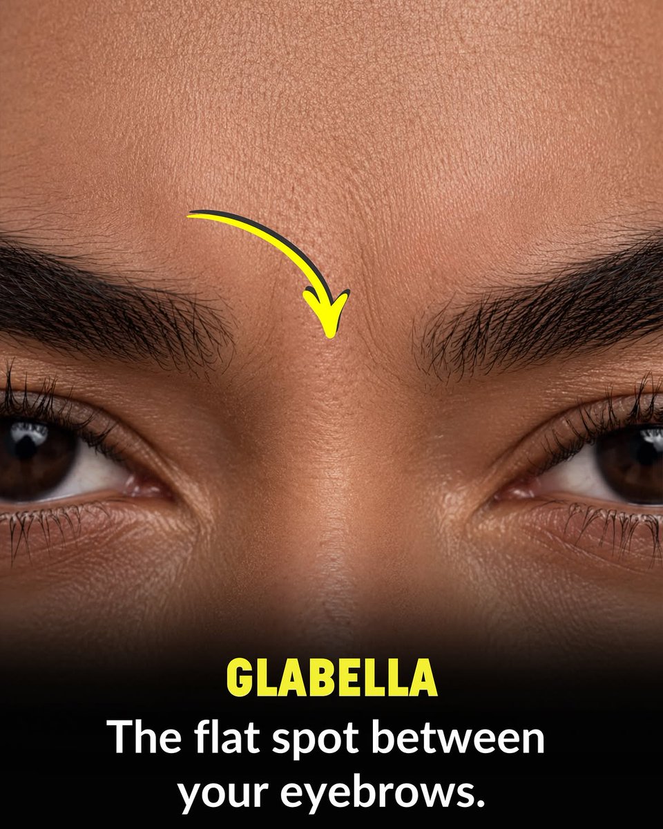 FactsInjected1's tweet photo. 🤨 The flat spot between your eyebrows is called the Glabella.

Most people see it every day but don’t know its name 😮

@FactsInjected 📌

#BodyFacts #DidYouKnow #AnatomyFacts #FunFacts #InterestingFacts #FactsDaily 
.
.
.
.@FactsInjected1 📌 https://t.co/TVOBo7ji7Z
