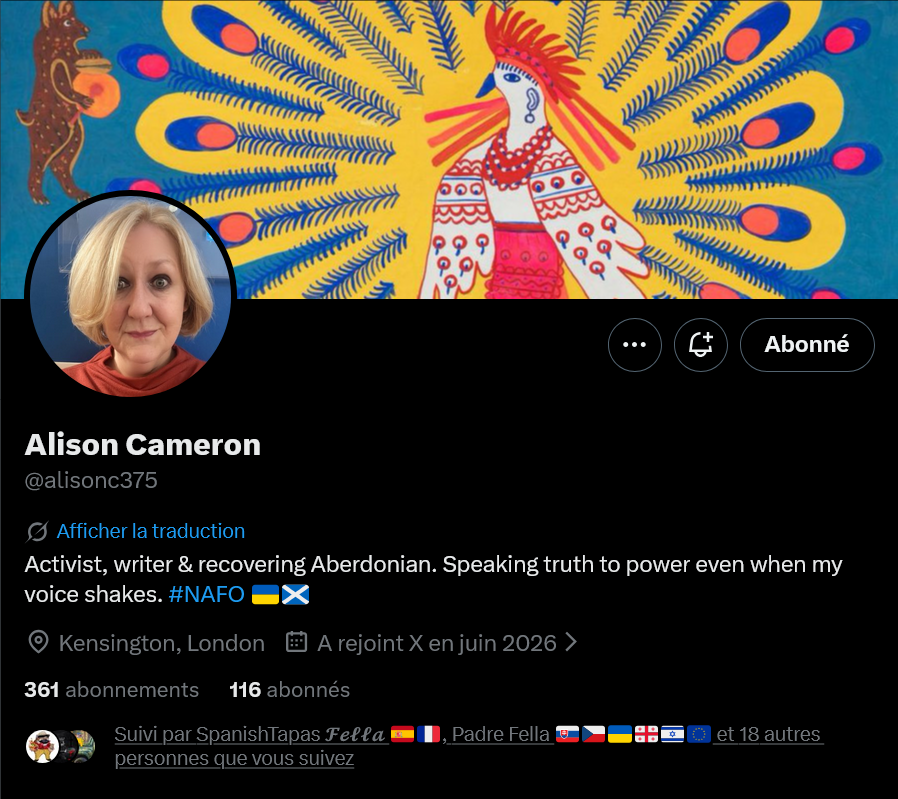 Baguette7th's tweet photo. #NAFO #Fellas, can we boost @alisonc375 and help her to reborn with her new account?

Thank you 🫡🇺🇦💙💛

#NAFO #WeAreNAFO #NAFOExpansionIsNonNegotiable #FollowAFellaEveryDay https://t.co/yKsQn4nX8y