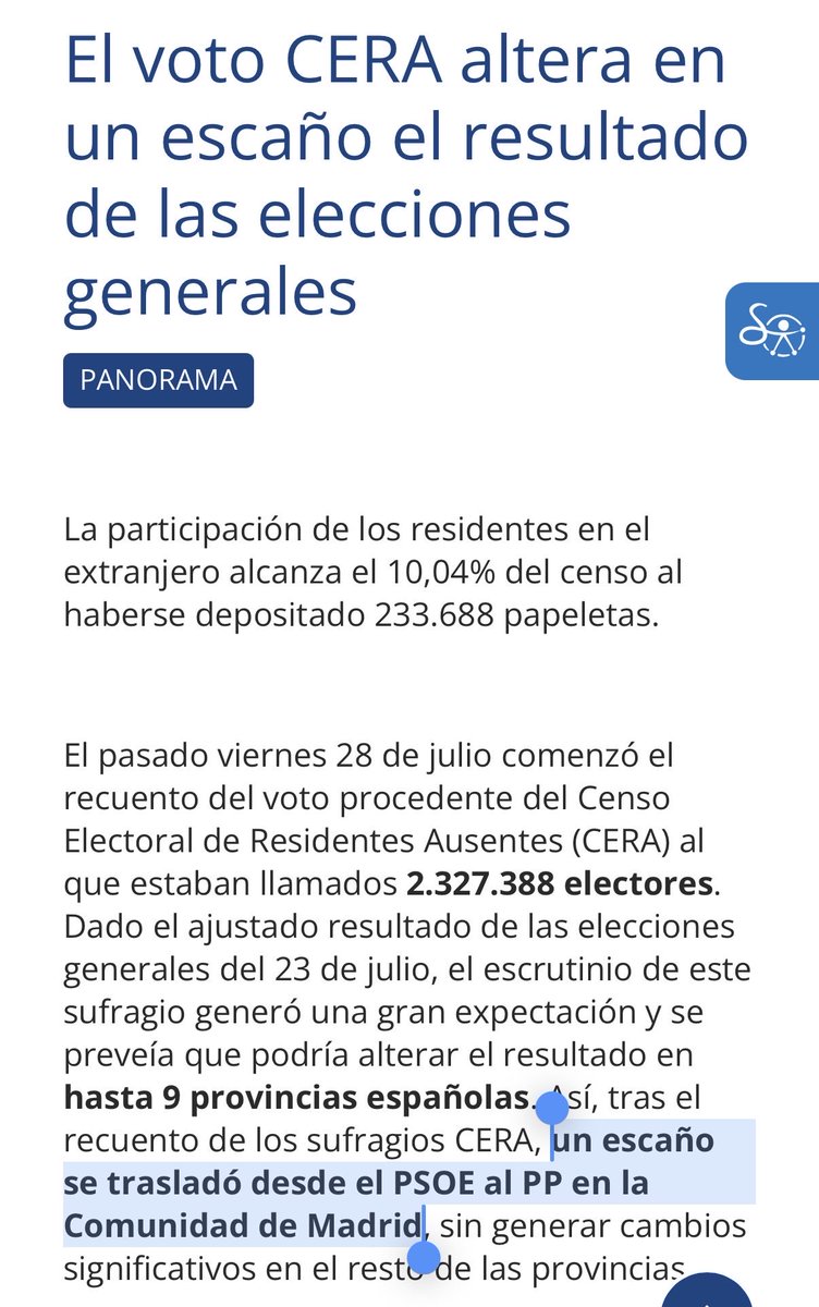 ResusLis's tweet photo. El voto CERA puede modificar algún escaño, pero no la composición drástica del Congreso o Parlamentos Autonómicos. Es más, el voto CERA benefició al PP en las elecciones del 23J.

Como bien decía la politóloga, el voto exterior suele ser conservador. #LaHora30J https://t.co/1C1BxJY2pO