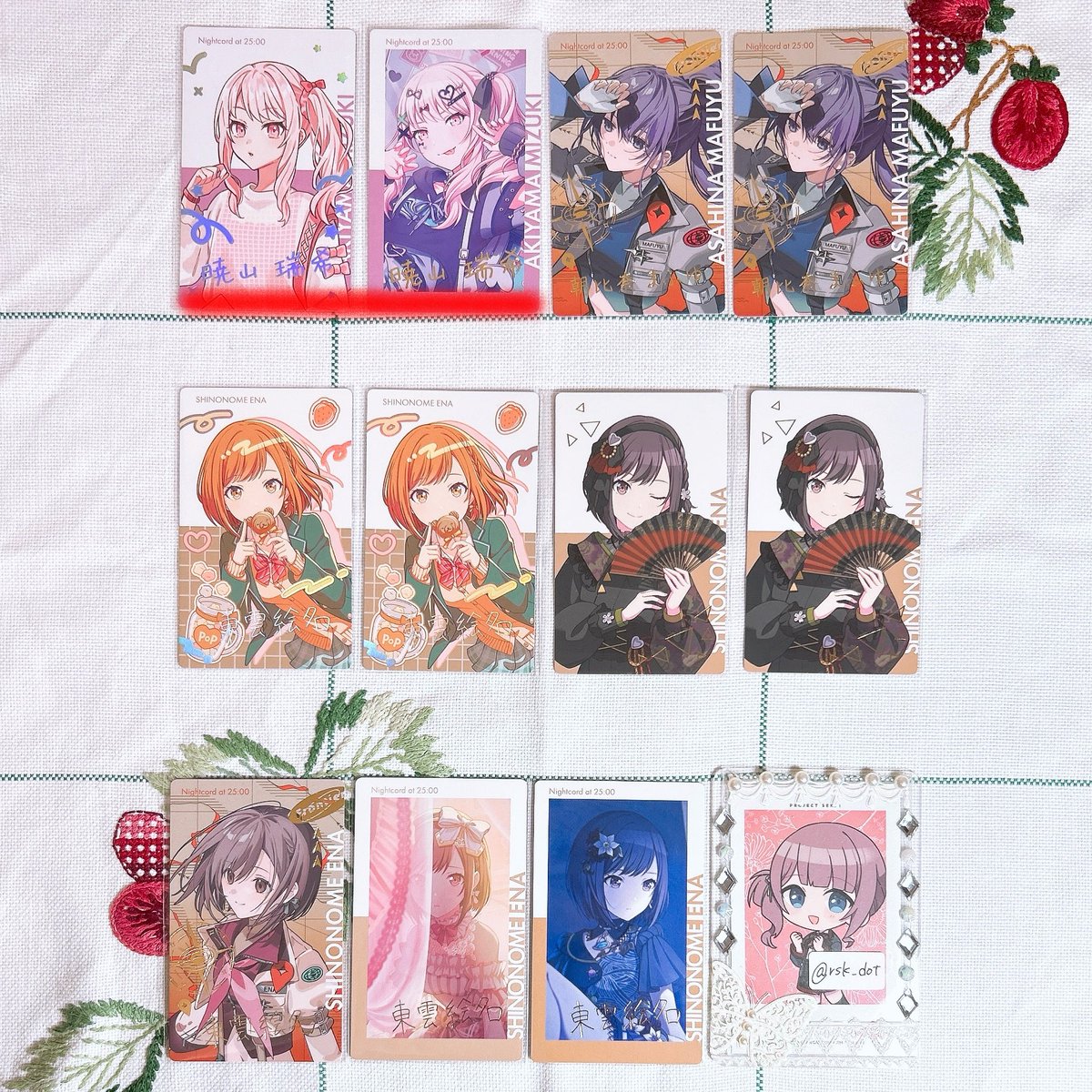rsk_dot's tweet photo. 【交換】 プロセカ エピカ 箔押し

譲 1-6

求 穂波 7枚目 求印>無印(各2まで)

﹣大阪手渡し > 郵送
作りたてのアカウントのため手渡し優先
同日発送でも可能な方のみ郵送可
﹣赤線は求印との交換のみ
﹣⭐️は傷あり

お気軽にお声掛けください！🌷 https://t.co/UCHMeLz0Rq