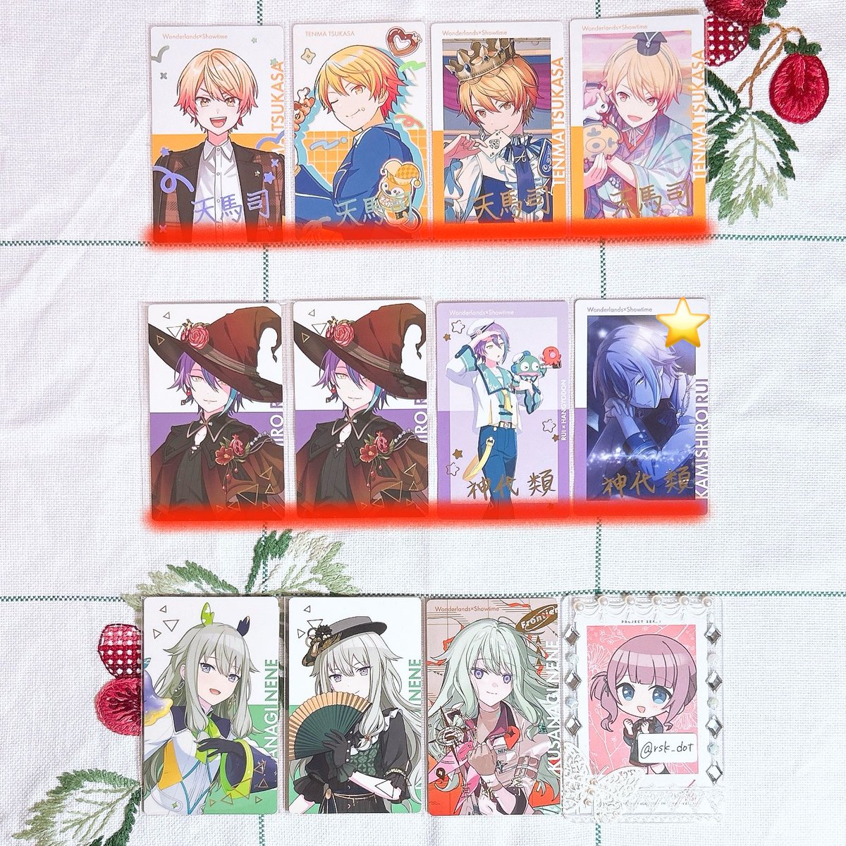 rsk_dot's tweet photo. 【交換】 プロセカ エピカ 箔押し

譲 1-6

求 穂波 7枚目 求印>無印(各2まで)

﹣大阪手渡し > 郵送
作りたてのアカウントのため手渡し優先
同日発送でも可能な方のみ郵送可
﹣赤線は求印との交換のみ
﹣⭐️は傷あり

お気軽にお声掛けください！🌷 https://t.co/UCHMeLz0Rq