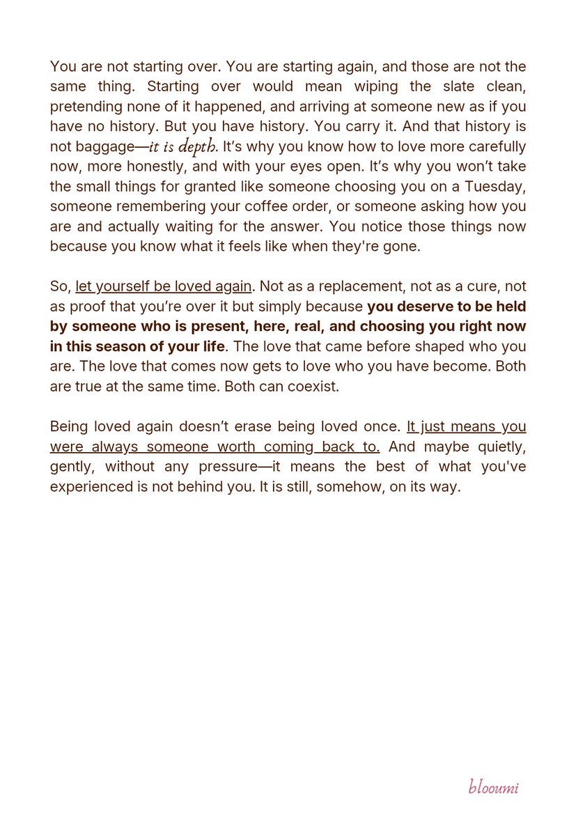 Blooumi's tweet photo. The past doesn't have to compete with the present for you to feel whole. https://t.co/OyRfW1LwuV