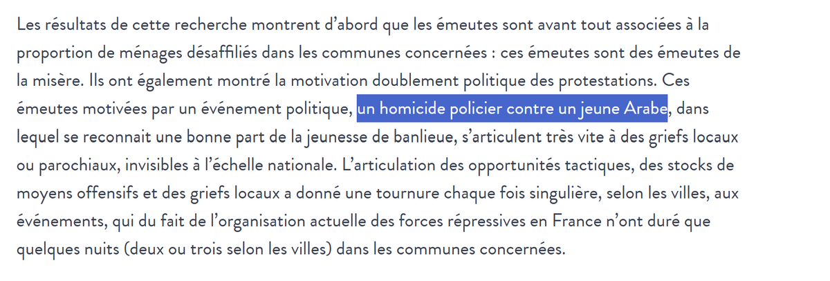 pierremarieseve's tweet photo. L'Institut Robert Badinter (ne rigolez pas, ce sont vos impôts qui payent) vient de sortir une étude pas du tout biaisée sur les causes des émeutes post-Nahel.

Cet institut public n'hésite pas à parler "d'émeutes de la misère" et d'un "homicide policier contre un jeune Arabe".

Ah la fameuse présomption d'innocence si chère à la gauche !