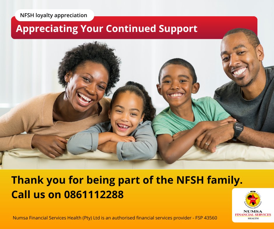 NumsaFSH's tweet photo. At NFSH, we value the trust and loyalty of our members. 
Your continued support encourages us to keep delivering reliable services and meaningful member benefits every day. https://t.co/3aGjmnaDhM